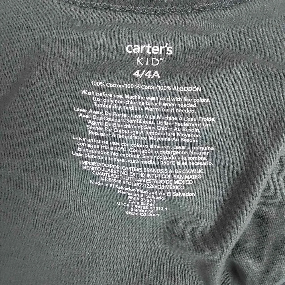 Carters Long Sleeve T-Shirt Boys Sz 4 100% Cotton Graphic Tee Crew Neck Race Car